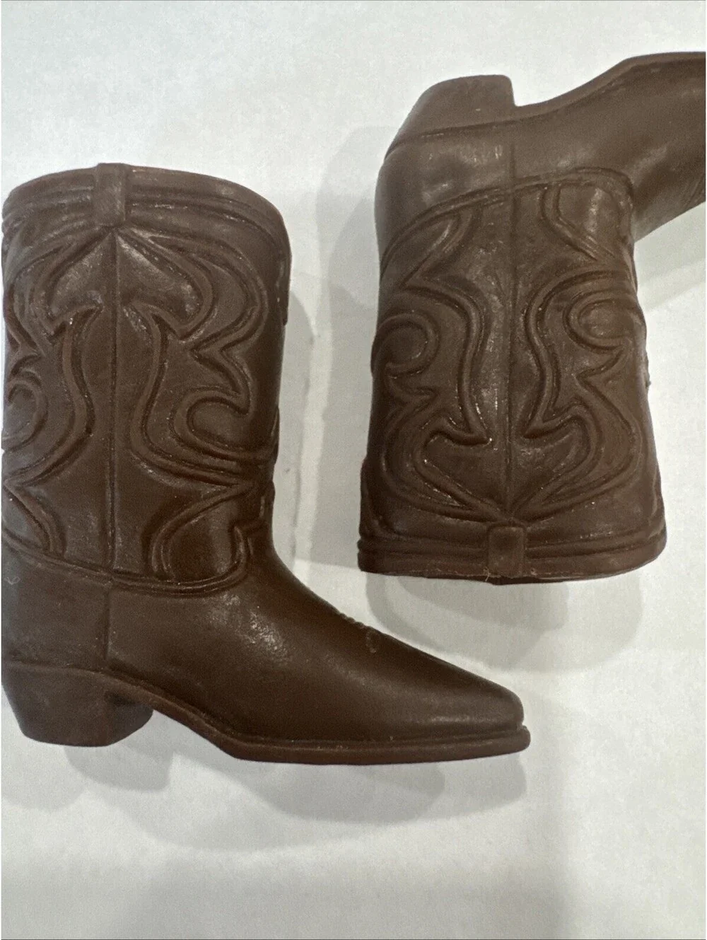 Vintage Barbie Ken Rally Gear Cowboy Boots - Brown - Made in Korea